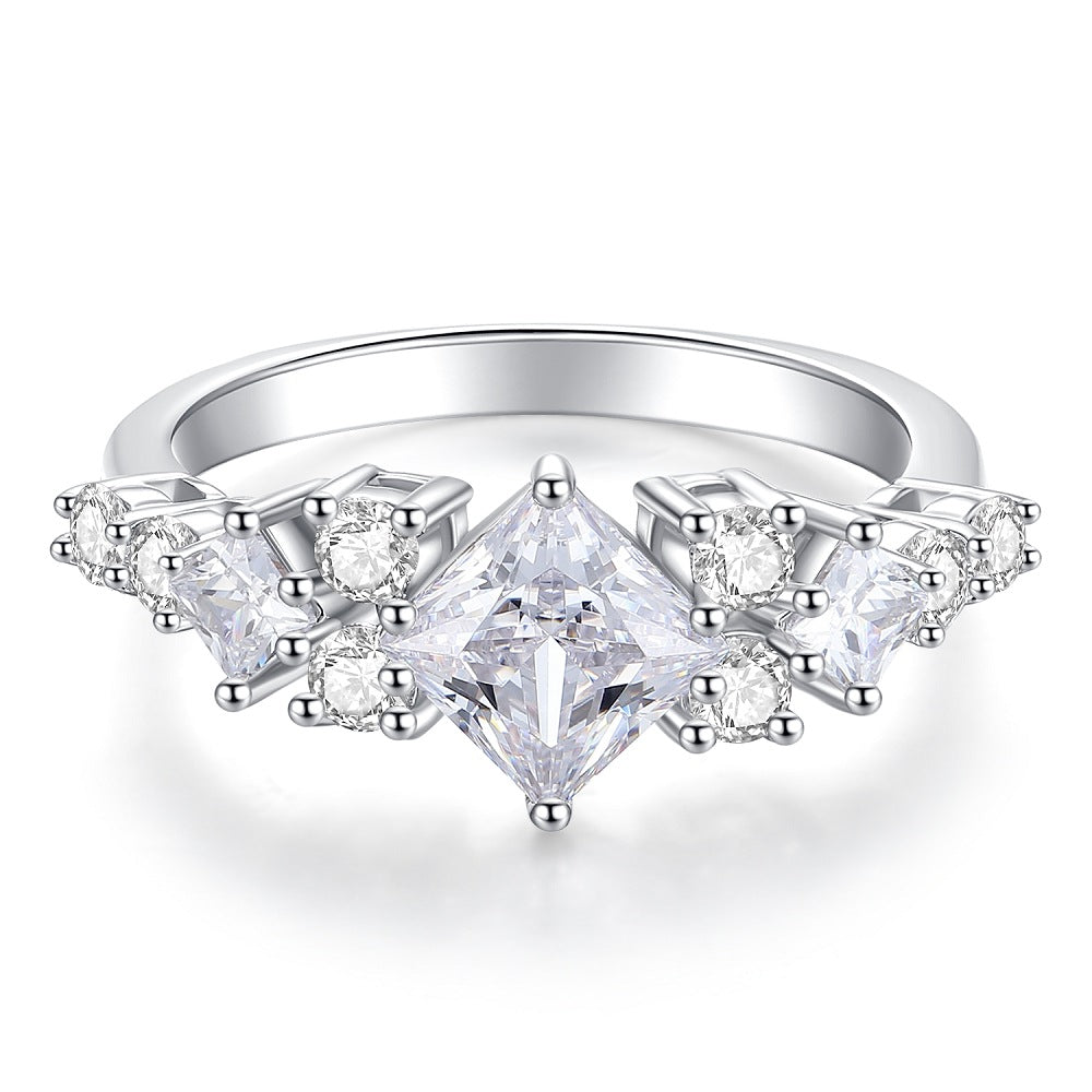 S925 Sterling Silver | 1.2ct Princess Cut High Carbon Diamond Ring | PAKYUET