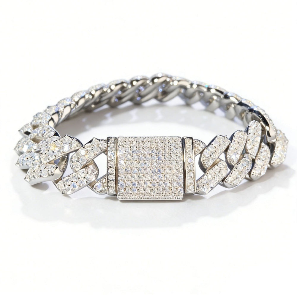 PAKYUET S925 Sterling Silver Moissanite Bracelet | Light Luxury Delicate
