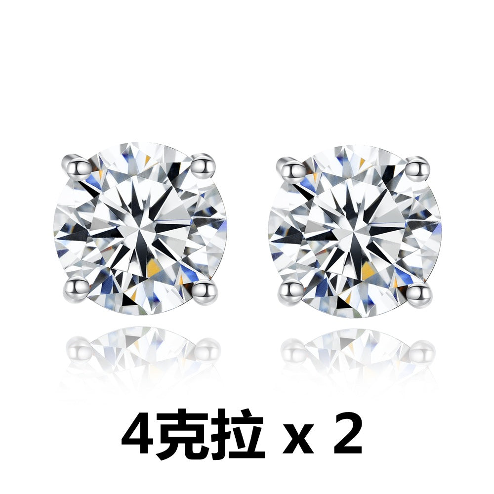 S925純銀高碳鑽首飾|2克拉|四爪