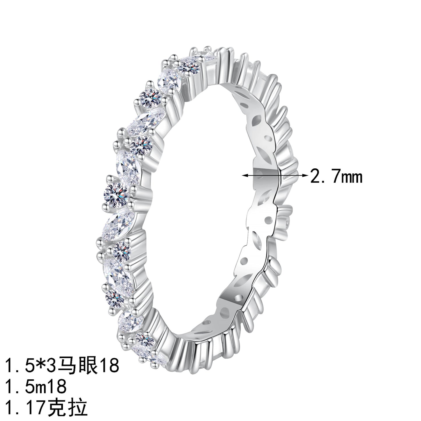S925純銀莫桑石首飾|1.17克拉|滿天星