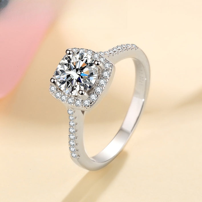 S925純銀鋯石首飾｜圓鑽1克拉｜四爪