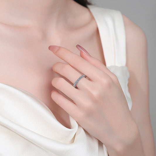 流光滿鑽莫桑石排戒
