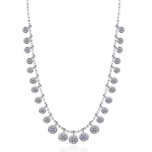 流光圓鑽莫桑石排鏈