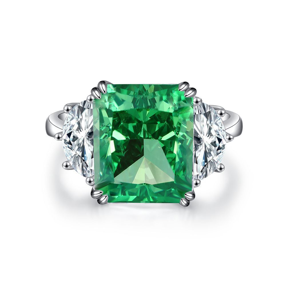 S925純銀莫桑石首飾｜祖母綠綠鑽