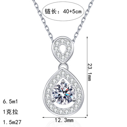 S925純銀鋯石首飾｜水滴1克拉｜水滴高級感