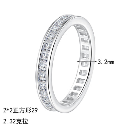 S925純銀莫桑石首飾｜2.32克拉｜排戒簡約