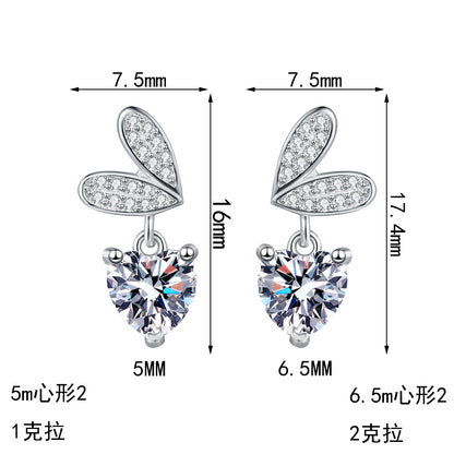 S925純銀鋯石首飾｜心形1克拉｜愛心簡約