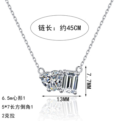 S925純銀鋯石首飾｜祖母綠2克拉｜愛心簡約