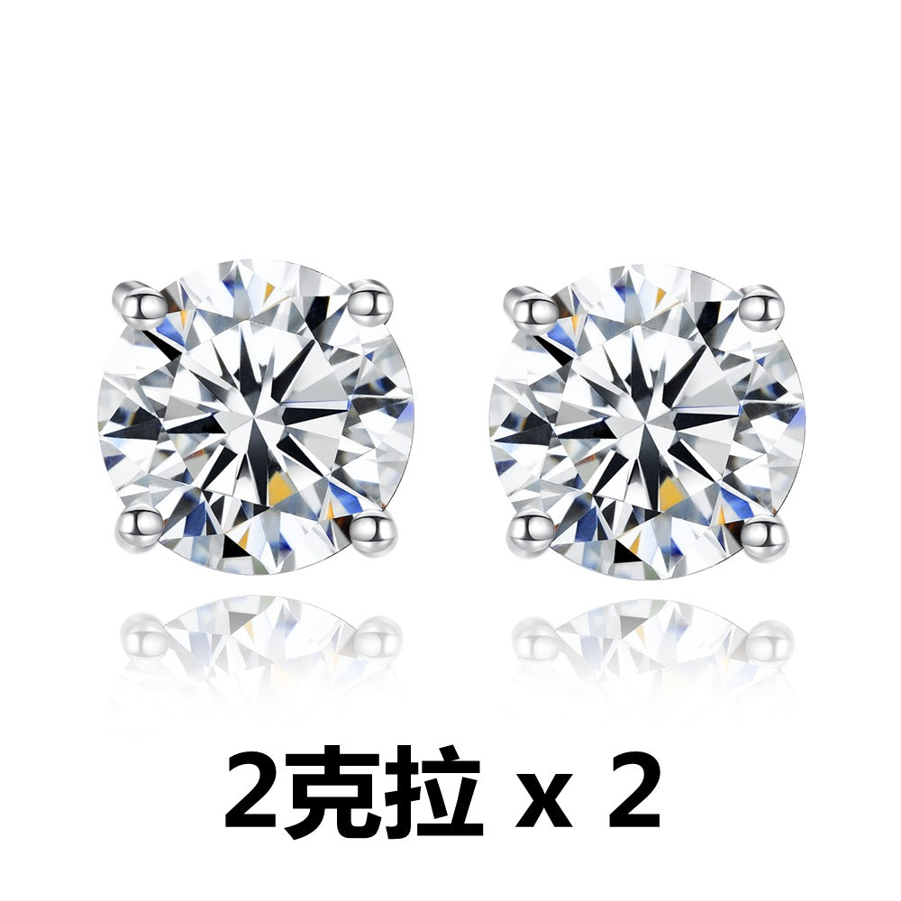 S925純銀高碳鑽首飾｜2克拉｜四爪