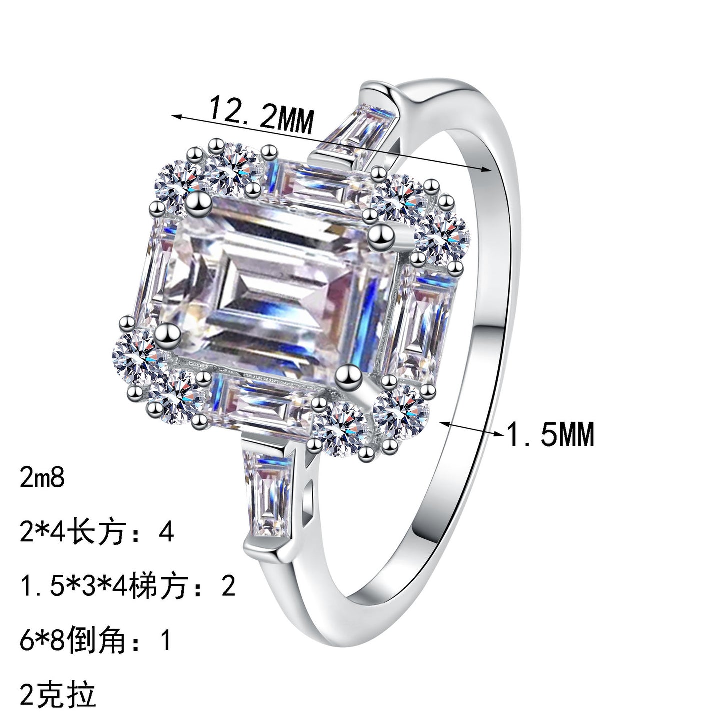 S925純銀鋯石首飾｜祖母綠2克拉｜高級感