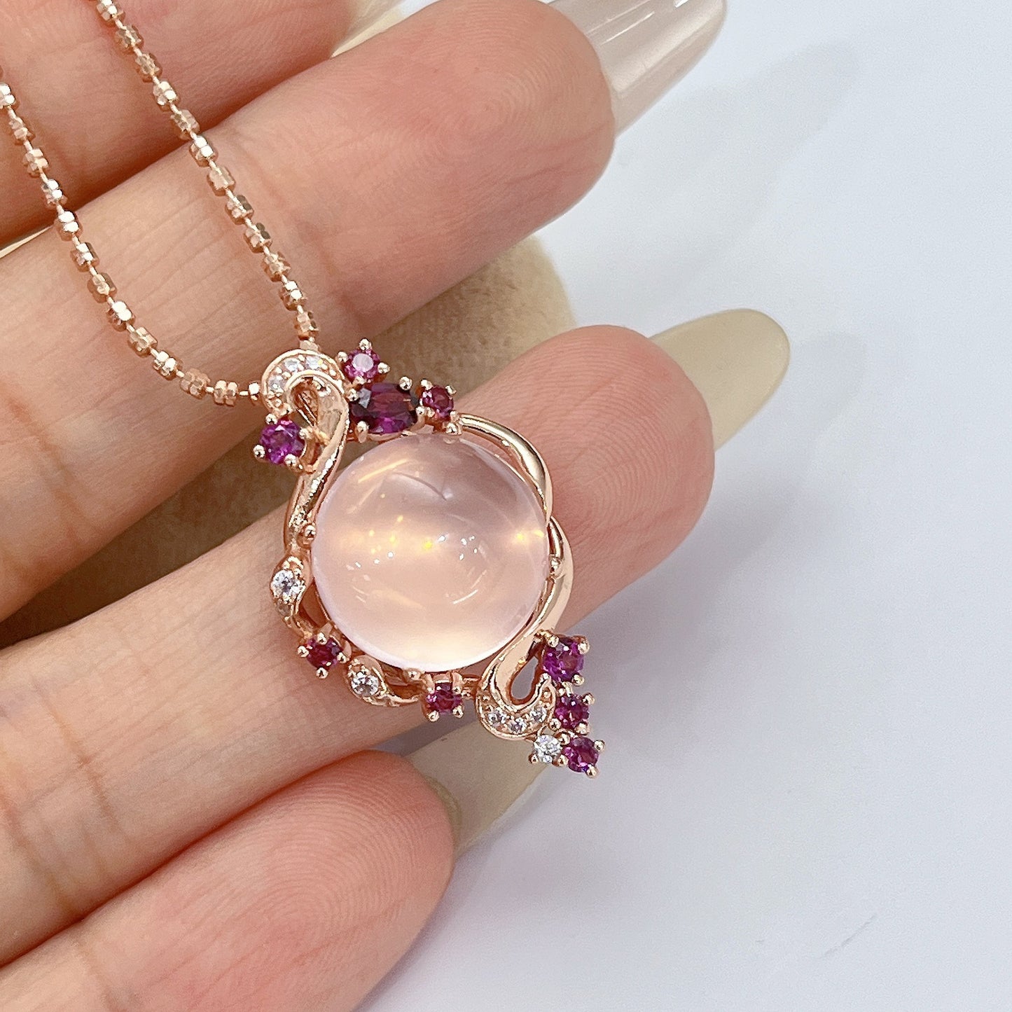 S925純銀項鏈｜玫瑰金小眾
