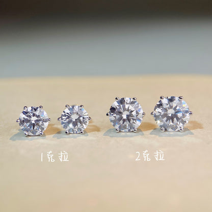 S925純銀高碳鑽首飾｜1克拉｜六爪