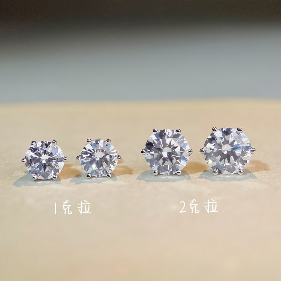 S925純銀高碳鑽首飾｜圓鑽1克拉｜六爪