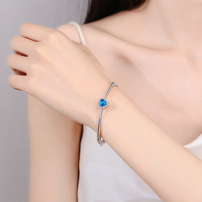 S925純銀莫桑石首飾｜心形白藍鑽1.45克拉｜愛心寶藍色