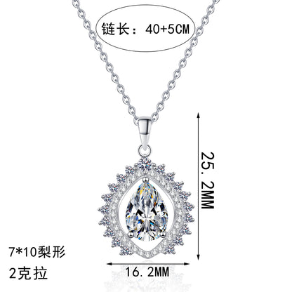 S925純銀鋯石首飾｜水滴2克拉