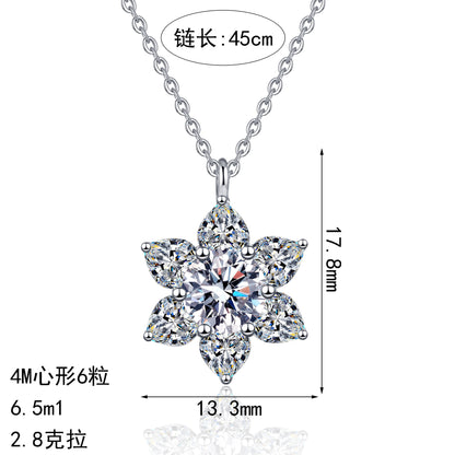 S925純銀莫桑石首飾｜2.8克拉｜雪花簡約