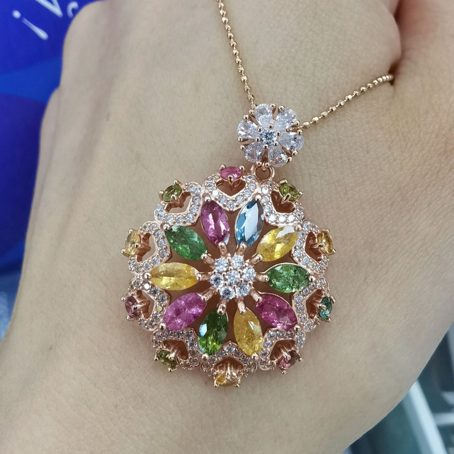 S925純銀項鏈｜玫瑰金滿天星