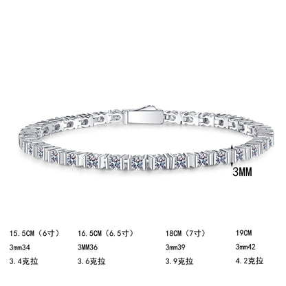 S925純銀莫桑石首飾｜3.4克拉｜排鑽