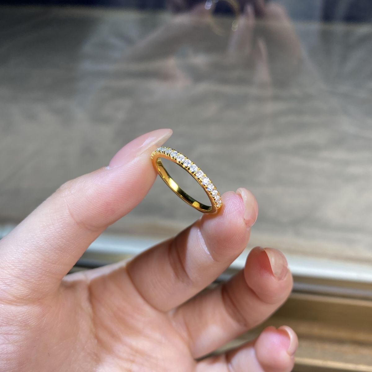 S925純銀莫桑石首飾｜排戒簡約