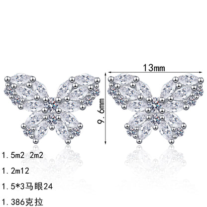 S925純銀莫桑石首飾｜1.386克拉｜蝴蝶