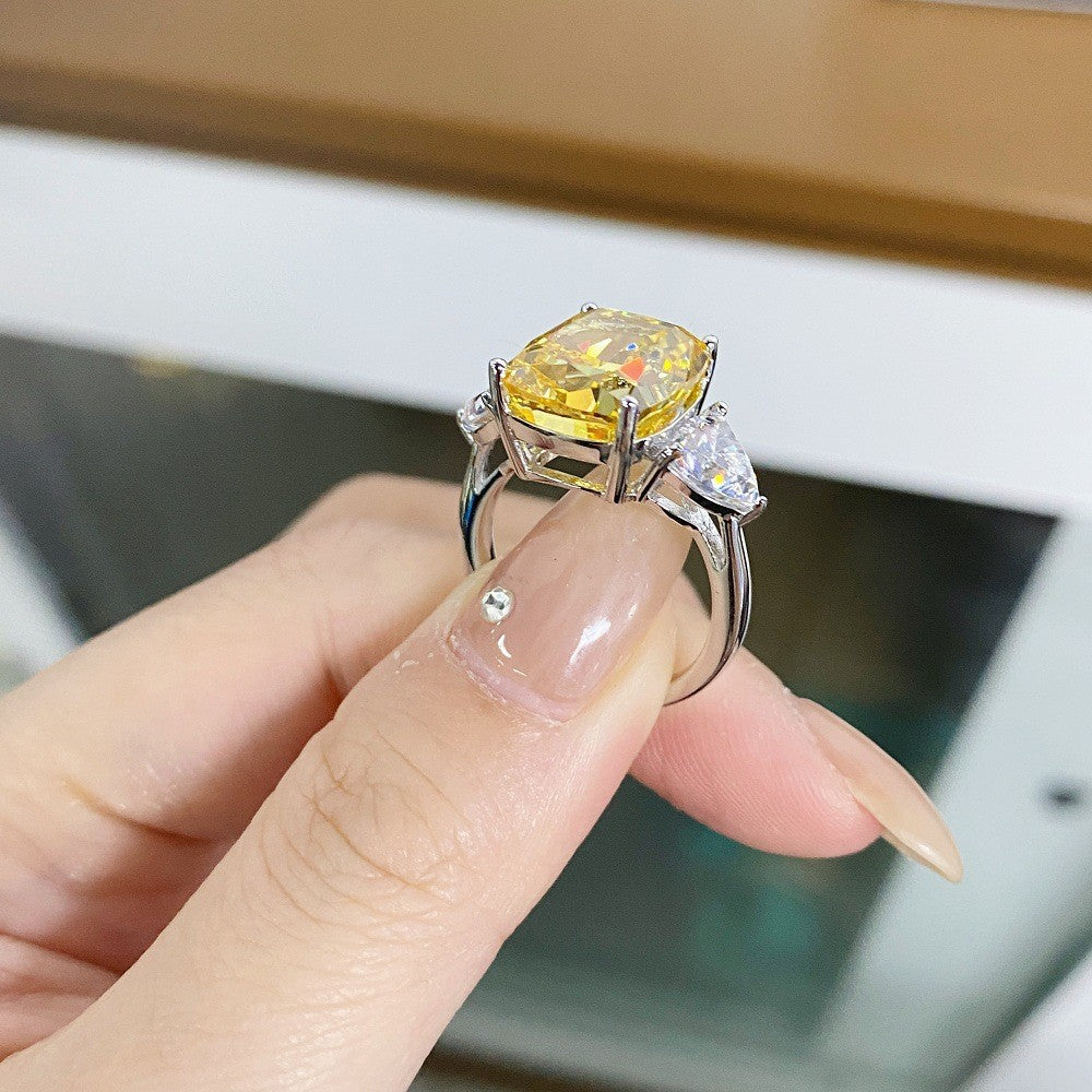 S925純銀莫桑石首飾｜黃粉鑽｜輕奢精緻