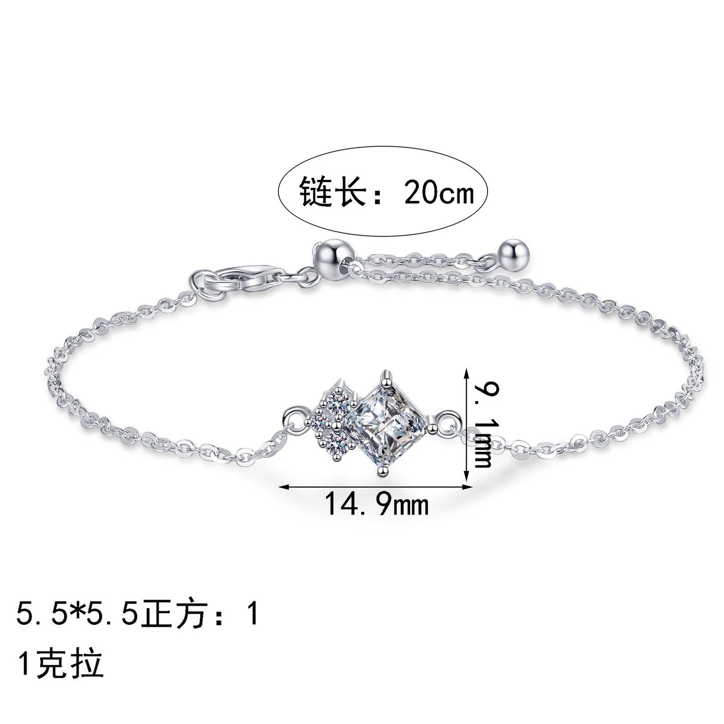 S925純銀鋯石首飾｜1克拉｜簡約