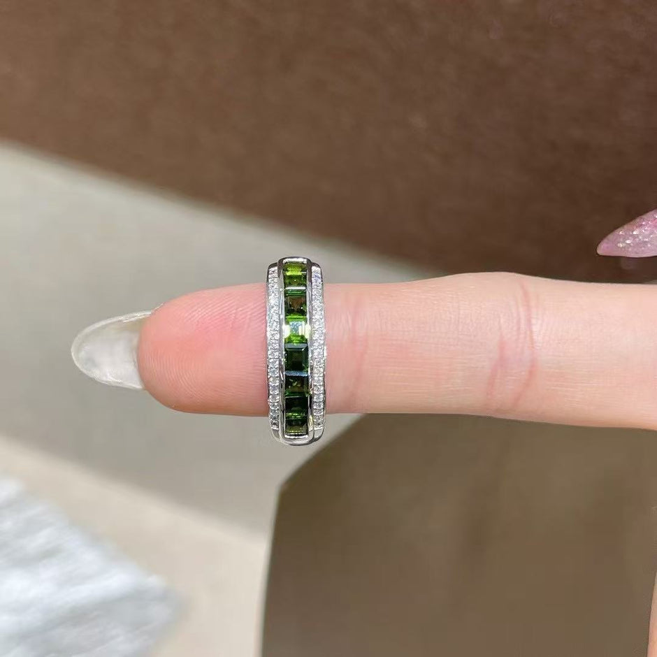 S925純銀莫桑石首飾｜祖母綠白鑽｜輕奢精緻