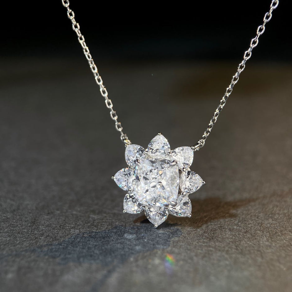S925純銀莫桑石首飾｜公主方白黃粉鑽｜輕奢精緻