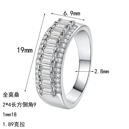 S925純銀莫桑石首飾｜1.89克拉｜排戒