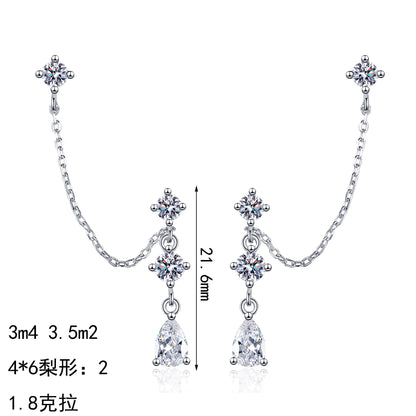 S925純銀莫桑石首飾｜1.8克拉｜簡約