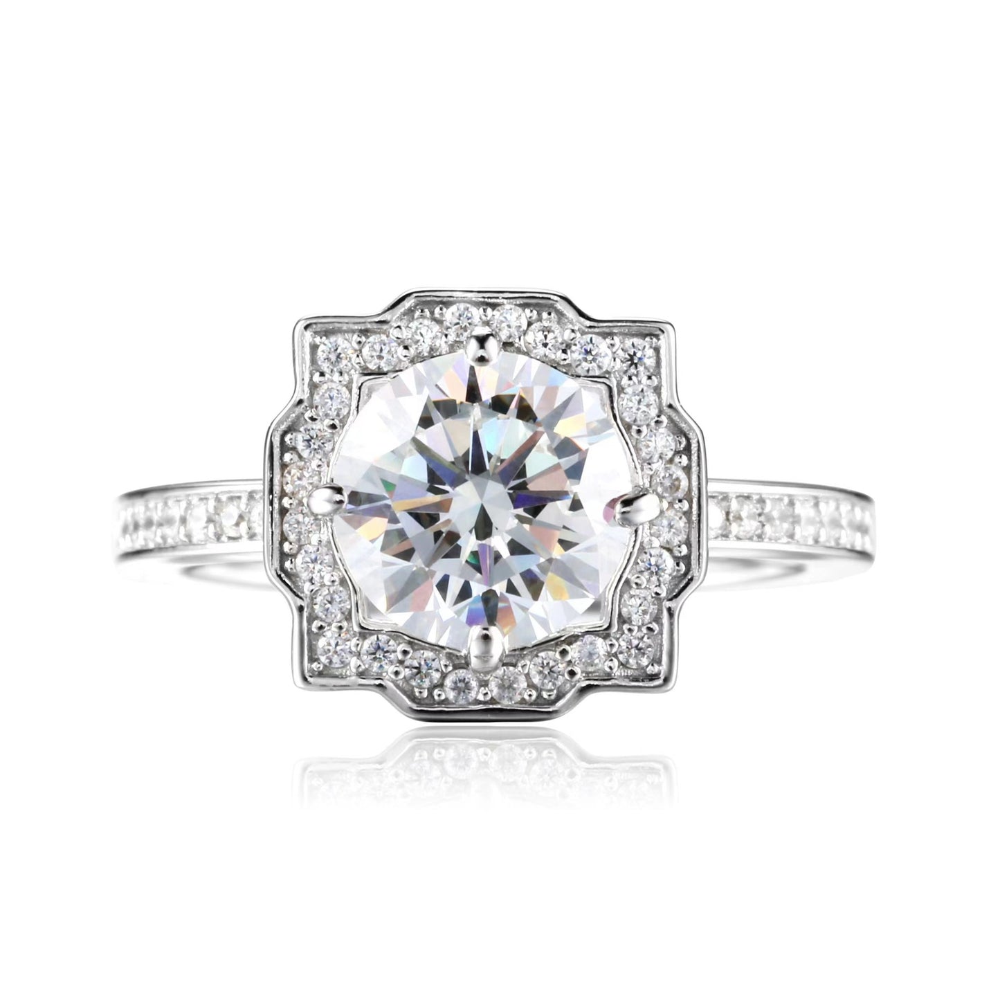 S925純銀高碳鑽首飾｜2克拉｜四爪