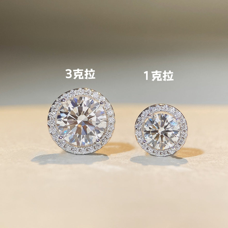 S925純銀高碳鑽首飾｜圓鑽1克拉｜輕奢精緻
