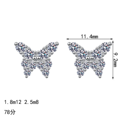 S925純銀莫桑石首飾｜78分｜蝴蝶簡約