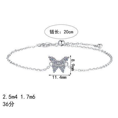 S925純銀莫桑石首飾｜36分｜蝴蝶簡約